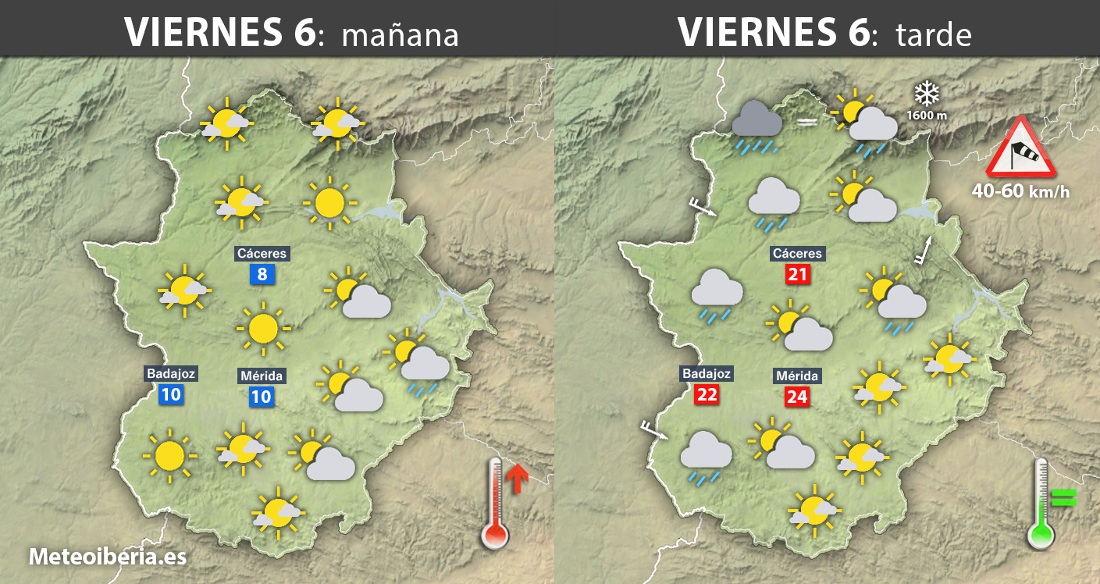 Nuevas lluvias llegan a Extremadura este viernes-tarde y fin de semana